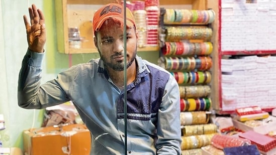A bangle seller, he has spent all his years, so far, in a single-room house in Old Delhi’s Pahari Rajaan. (Mayank Austen Soofi)