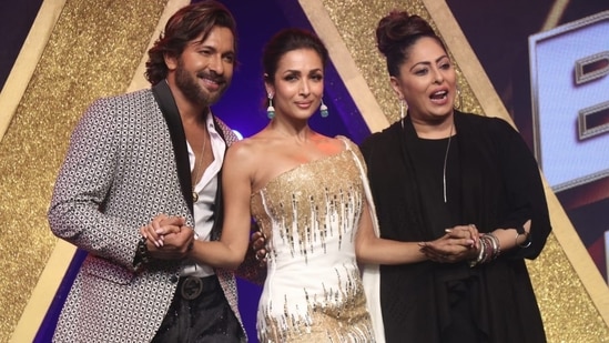 Terence Lewis, Malaika Arora and Geeta Kapur on India's Best Dancer season 2.&nbsp;