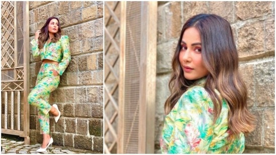 Hina Khan looked comfy yet trendy in this stylish floral pantsuit look.(Instagram/@realhinakhan)