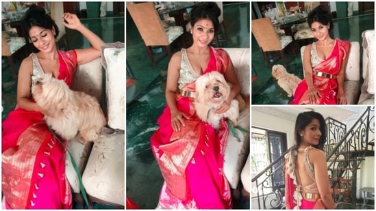 Wishing her fans Happy Maha Ashtami, Tanishaa Mukerji wrote in another post, "Happy ashtami! We kept it small with just family! Stay safe this pujo!."(Instagram/@tanishaamukerji)