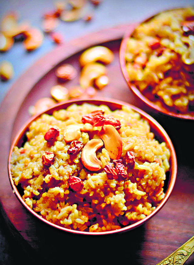 Sakkare Pongal is made using jaggery.