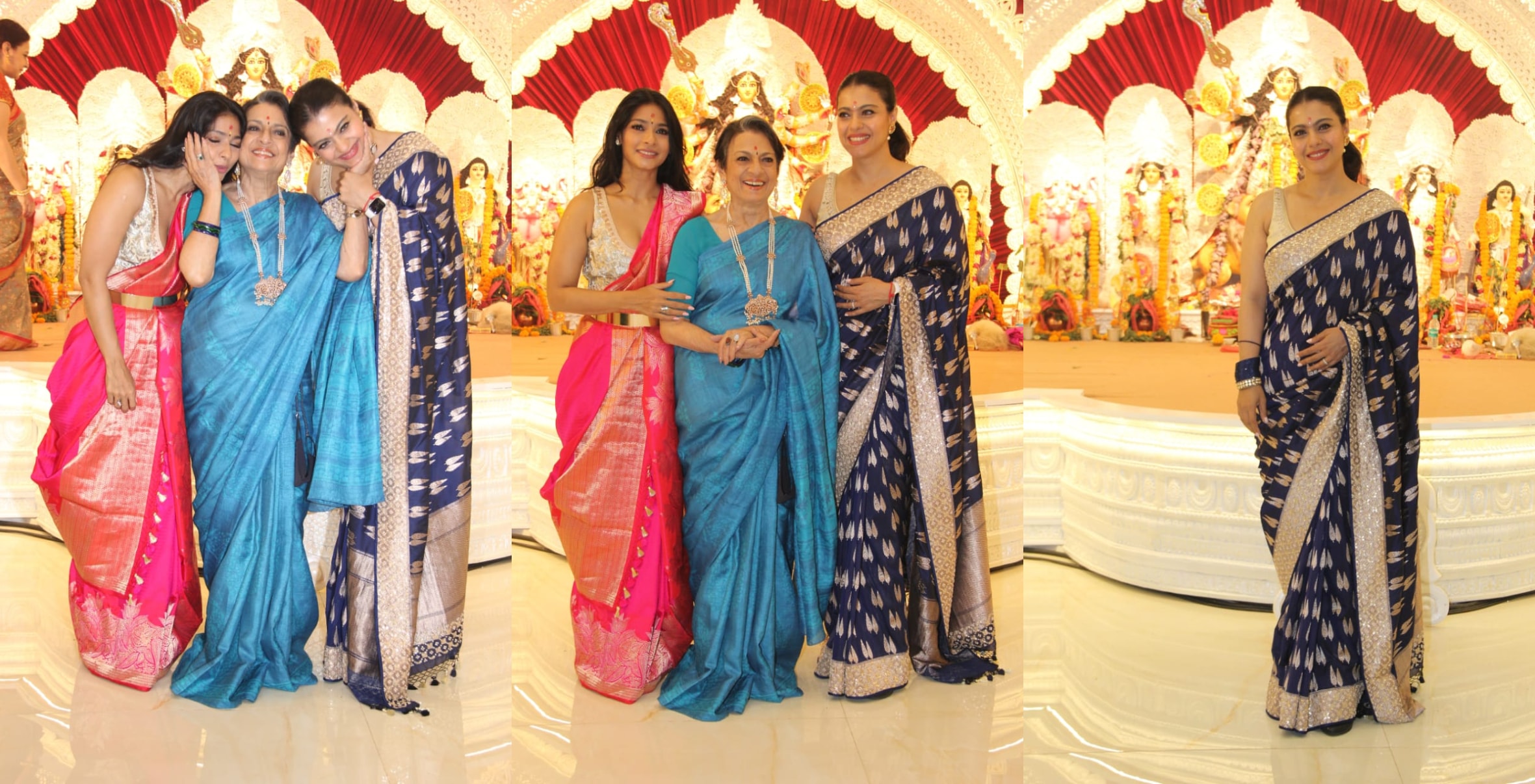 Kajol with her mother Tanuja and sister Tanishaa Mukerji.&nbsp;(Varinder Chawla)