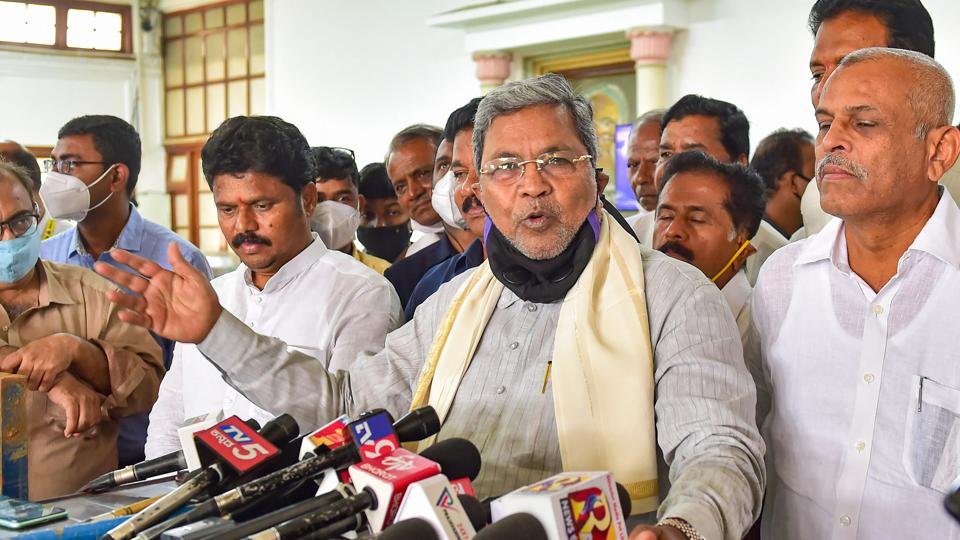 Opposition leader in the Karnataka Legislative Assembly Siddaramaiah. (PTI)