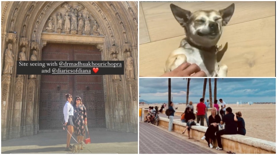 Priyanka Chopra se toma un tiempo en la toma del castillo y hace turismo en España con su madre y Diana.  Ver fotos |  Bollywood