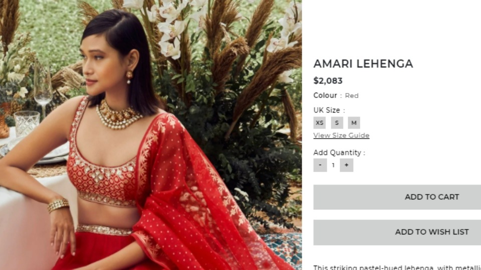 Sara Ali Khan's Anita Dongre lehenga. (anitadongre.com) Sara Ali Khan's Anita Dongre lehenga. (anitadongre.com)
