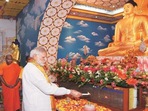 Prime Minister Narendra Modi praying before Lord Buddha at Bodh Gaya.(AFP File Photo) Prime Minister Narendra Modi praying before Lord Buddha at Bodh Gaya.(AFP File Photo)