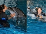 Gauahar Khan's Dubai travel diary is all about kissing, swimming with dolphins(Instagram/gauaharkhan) Gauahar Khan's Dubai travel diary is all about kissing, swimming with dolphins(Instagram/gauaharkhan)
