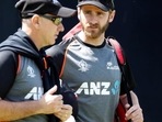 New Zealand's Kane Williamson and head coach Gary Stead during nets.(Reuters) New Zealand's Kane Williamson and head coach Gary Stead during nets.(Reuters)