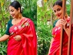 Recently, Vidya Balan blessed our Instagram feed with a few photos of herself in a gorgeous pink saree.(Instagram/@balanvidya)