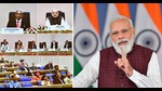 Prime Minister Narendra Modi addresses at the 28th National Human Rights Commission (NHRC) Foundation Day programme, through video conferencing, New Delhi, October 10, 2021 (PTI) Prime Minister Narendra Modi addresses at the 28th National Human Rights Commission (NHRC) Foundation Day programme, through video conferencing, New Delhi, October 10, 2021 (PTI)