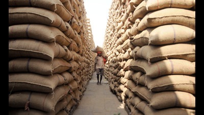 Police recovered 1,000 bags containing nearly 30 quintal wheat that was shown as distributed in government records. (Photo for representation purpose only) Police recovered 1,000 bags containing nearly 30 quintal wheat that was shown as distributed in government records. (Photo for representation purpose only)