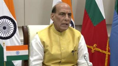 Defence minister Rajnath Singh’s comments came during his address at a Shanghai Cooperation Organisation webinar on Role of Women in the Armed Forces. (ANI PHOTO.) Defence minister Rajnath Singh’s comments came during his address at a Shanghai Cooperation Organisation webinar on Role of Women in the Armed Forces. (ANI PHOTO.)