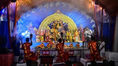 Many photos have been circulated on social media of the attacks on Durga Puja pandal in Bangladesh. We have not reproduced those photos keeping in mind the sensitivity of the issue. (Representative Photo/AFP)