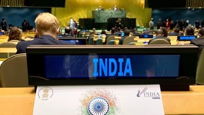 An image shared by India's permanent mission to the UN on Twitter. An image shared by India's permanent mission to the UN on Twitter.