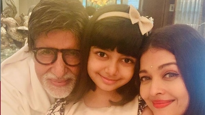 Amitabh Bachchan and Aishwarya Rai with her daughter Aaradhya. Amitabh Bachchan and Aishwarya Rai with her daughter Aaradhya.