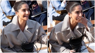 Sonam Kapoor donned a beige Alexander McQueen trench coat to his show in London this week. (Instagram/@sonamkapoor) Sonam Kapoor donned a beige Alexander McQueen trench coat to his show in London this week. (Instagram/@sonamkapoor)