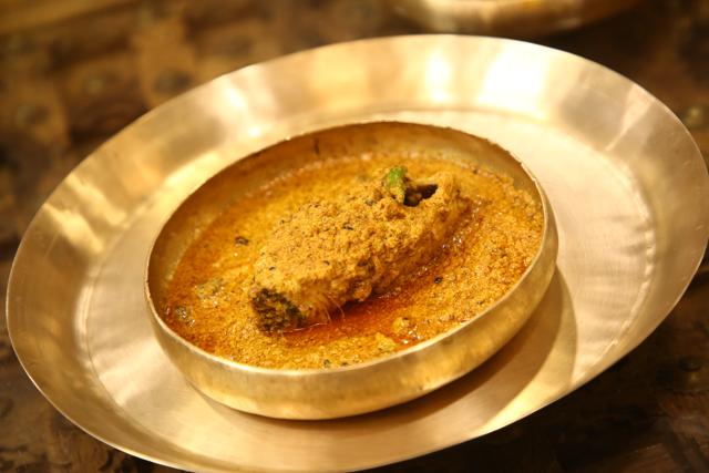 Ilish Shorshe has Hilsa fish cooked in a mustard gravy. (Photo: Raajessh Kashyap/HT)