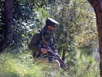 Security personnel patrols near an ecnounter site(ANI) Security personnel patrols near an ecnounter site(ANI)