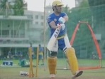 MS Dhoni in CSK nets(Instagram video grab) MS Dhoni in CSK nets(Instagram video grab)
