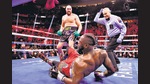 Tyson Fury (standing) and Deontay Wilder at the heavyweight world title fight last week. After 11 rounds, Wilder looked like he needed urgent care. Fury pranced around the ring, sang songs, spoke to the press, and a couple of hours later was dancing shirtless at a club to celebrate his victory. (AFP) Tyson Fury (standing) and Deontay Wilder at the heavyweight world title fight last week. After 11 rounds, Wilder looked like he needed urgent care. Fury pranced around the ring, sang songs, spoke to the press, and a couple of hours later was dancing shirtless at a club to celebrate his victory. (AFP)