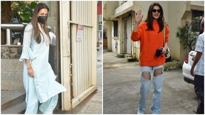Mumbai streets were star-studded on Friday as celebrities made their way out of their homes, to run personal errands. From traditional to Western looks, Kriti Sanon and Malaika Arora set higher fashion goals for us, as they got clicked. (HT Photos/Varinder Chawla) Mumbai streets were star-studded on Friday as celebrities made their way out of their homes, to run personal errands. From traditional to Western looks, Kriti Sanon and Malaika Arora set higher fashion goals for us, as they got clicked. (HT Photos/Varinder Chawla)