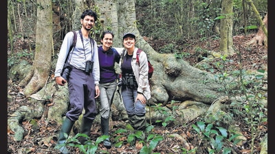 Ramesh, Choksi, Khanwilkar (above) and the Project Dhvani team collect and study soundscape recordings from across central India and the Western Ghats. Ramesh, Choksi, Khanwilkar (above) and the Project Dhvani team collect and study soundscape recordings from across central India and the Western Ghats.