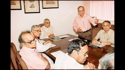 ISRO Chairman Krishnaswamy Kasturirangan at a meeting with then Prime Minister Atal Behari Vajapyee on 8 May, 1999. (Girish Srivastava/HT Photo) ISRO Chairman Krishnaswamy Kasturirangan at a meeting with then Prime Minister Atal Behari Vajapyee on 8 May, 1999. (Girish Srivastava/HT Photo)