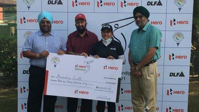 Winners of the 10th leg of the Hero Women’s Pro Golf Tour at the Chandigarh Golf Club greens on Friday. (HT File) Winners of the 10th leg of the Hero Women’s Pro Golf Tour at the Chandigarh Golf Club greens on Friday. (HT File)