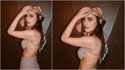 Earlier, Radhika Madan made heads turn when she posed in a beige bralette and wrap around. (Instagram/@radhikamadan)