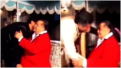 Raj Kapoor with his son Rishi Kapoor and brother Shashi Kapoor. Raj Kapoor with his son Rishi Kapoor and brother Shashi Kapoor.