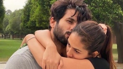 Shahid Kapoor and Mira Rajput pose together. Shahid Kapoor and Mira Rajput pose together.