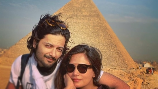 Ali Fazal and Richa Chadha travel a lot and keep sharing pictures from their trips across the world. This one is from their visit to Egypt.&nbsp;