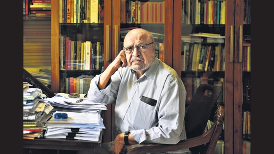 Benegal at his office in Tardeo, Mumbai. (Satish Bate / HT Photo)