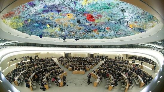 A session of the UN Human Rights Council in Geneva last year.&nbsp;(Denis Balibouse / REUTERS)