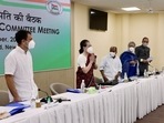 Congress interim president Sonia Gandhi greets during the party Working Committee meeting, at AICC office, in New Delhi on Saturday. Congress leaders Rahul Gandhi, AK Antony, Ambika Soni and Ghulam Nabi Azad also present.(ANI) Congress interim president Sonia Gandhi greets during the party Working Committee meeting, at AICC office, in New Delhi on Saturday. Congress leaders Rahul Gandhi, AK Antony, Ambika Soni and Ghulam Nabi Azad also present.(ANI)