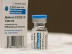 A vial of the Johnson & Johnson Covid-19 vaccine is displayed at South Shore University hospital in Bay Shore, New York. (File Photo / AP) A vial of the Johnson & Johnson Covid-19 vaccine is displayed at South Shore University hospital in Bay Shore, New York. (File Photo / AP)