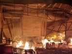 Bhiwandi: A fire broke out at a furniture warehouse in Chamunda Complex in Kasheli village, Bhiwandi. (Praful Gangurde / HT PHOTO) Bhiwandi: A fire broke out at a furniture warehouse in Chamunda Complex in Kasheli village, Bhiwandi. (Praful Gangurde / HT PHOTO)