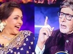 Amitabh Bachchan hosted his Sholay co-star Hema Malini on KBC. Amitabh Bachchan hosted his Sholay co-star Hema Malini on KBC. 