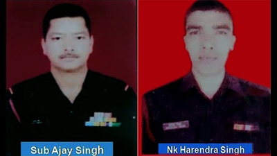 Subedar Ajay Singh and Naik Harendra Singh (ANI) Subedar Ajay Singh and Naik Harendra Singh (ANI)