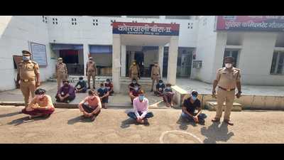 The suspects in police custody on Saturday. (Sourced)