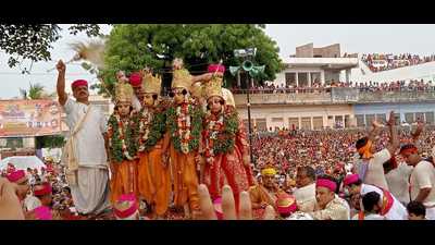 The Bharat Milap at Naati Imali Ground in Varanasi on Saturday.