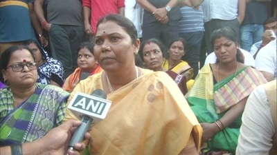 Raigarh BJP MP Gomati Sai on Saturday sat on a dharna along with the local population over the Jashpur incident in Chhattisgarh. (Twitter/@ANI) Raigarh BJP MP Gomati Sai on Saturday sat on a dharna along with the local population over the Jashpur incident in Chhattisgarh. (Twitter/@ANI)