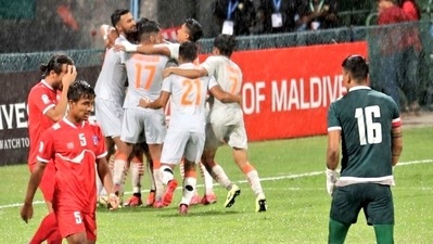 India beat Nepal 3-0 to win SAAF Championship for 8th time, Chhetri equals Messi with 80 goals (TWITTER)