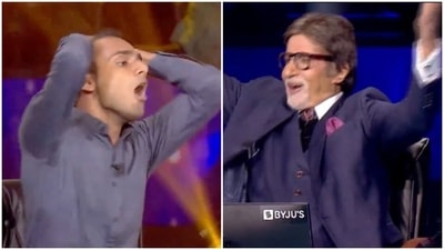 Amitabh Bachchan breaks the good news to the new crorepati. Amitabh Bachchan breaks the good news to the new crorepati.