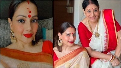 Bipasha Basu shared a heartfelt post for her mother Mamta Basu on her birthday. In the photos shared by the actor, the mother-daughter duo can be seen twinning in Garad sarees. (Instagram/@bipashabasu) Bipasha Basu shared a heartfelt post for her mother Mamta Basu on her birthday. In the photos shared by the actor, the mother-daughter duo can be seen twinning in Garad sarees. (Instagram/@bipashabasu)