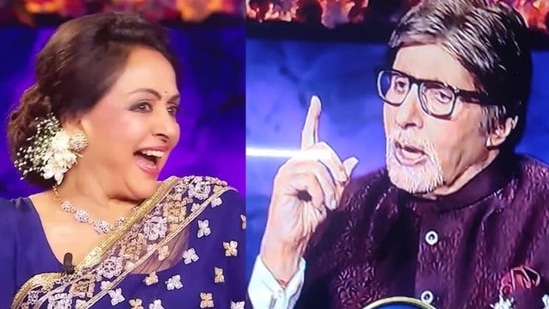Amitabh Bachchan hosted his Sholay co-star Hema Malini on KBC.&nbsp;