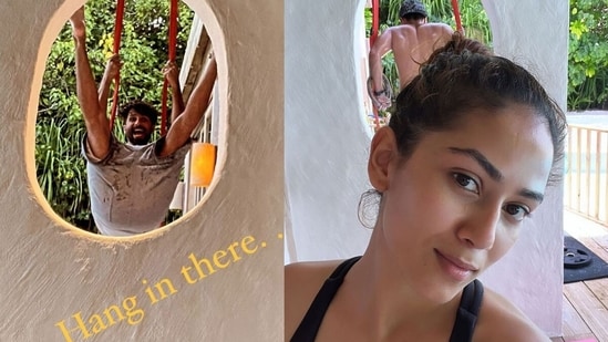 Mira Rajput has shared a new selfie with Shahid Kapoor in the background.&nbsp;