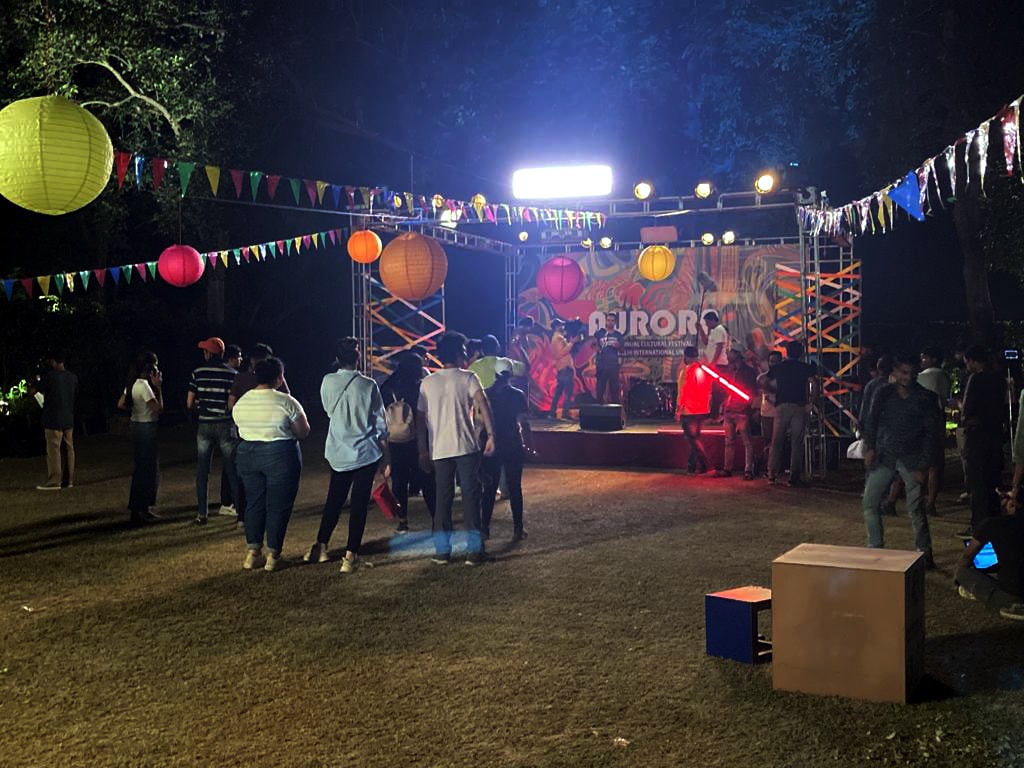 A grab from a video shooting taking place at Jamia campus, as share on Instagram by one of the students. (Photo: Arbab Ali)
