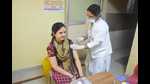 A beneficiary taking Covid jab in Lucknow. (HT FILE PHOTO) A beneficiary taking Covid jab in Lucknow. (HT FILE PHOTO)