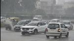 Gurugram received light rainfall of around 1mm on Sunday, bringing slight relief to residents from pollution. Strong surface winds also helped slightly improve the air quality during the day. (Parveen Kumar/HT Photo) Gurugram received light rainfall of around 1mm on Sunday, bringing slight relief to residents from pollution. Strong surface winds also helped slightly improve the air quality during the day. (Parveen Kumar/HT Photo)